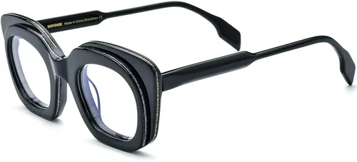 Vista 4 de HEPIDEM Marco de gafas de acetato en polvo para mujer, gafas ópticas ovaladas vintage