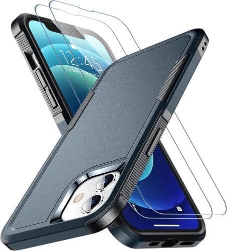 Vista 16 de SPIDERCASE Funda diseñada para iPhone 12/iPhone 12 Pro, protección contra caídas de grado militar de 10 pies, con 2 protectores de pantalla