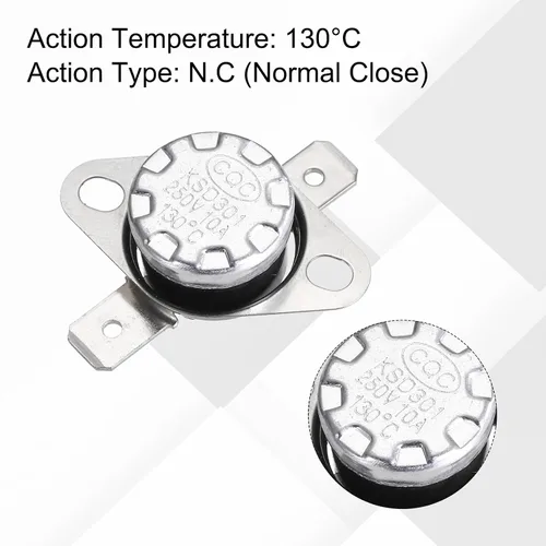 Vista 134 de uxcell KSD301 Termostato 32.0 °F/32 ° F 10 A Normalmente Cerrado N.C Ajuste Snap Disc Interruptor de temperatura para microondas, horno, cafeteras 2
