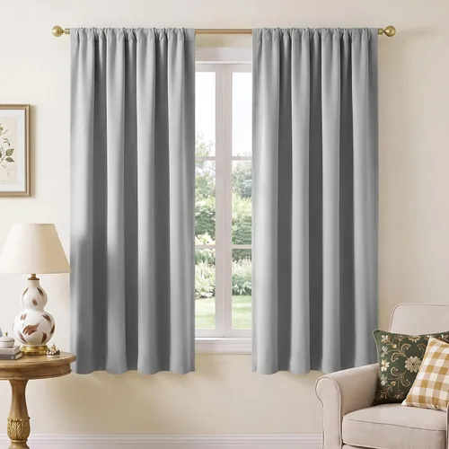 Vista 36 de NICETOWN Biscotti - Cortinas de cocina beige de 36 pulgadas de largo, bolsillo para barra, 100% opacas, casuales y relajantes, tratamientos