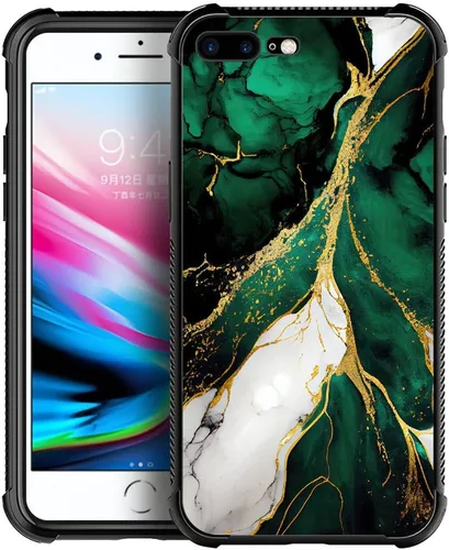 Vista 34 de DJSOK Funda compatible con iPhone 7/8 Plus, diseño con patrón de parachoques trasero, esquinas reforzadas antiarañazos, caver de TPU suave, fundas