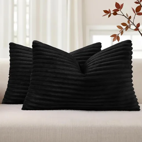 Vista 49 de Simmore Juego de 2 fundas de almohada decorativas de verano de 16 x 16 pulgadas, fundas de almohada suaves de franela de felpa natural de doble cara