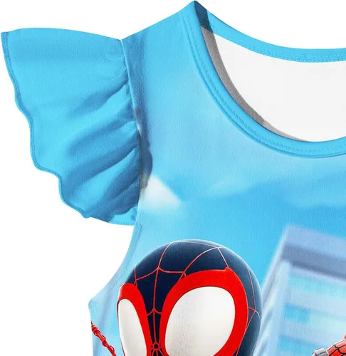 Vista 4 de Angsuyout Super Hero Dress Clothes Toys Doll Costume For Girls Toddler Casual Dress Cartoon Kids Costume