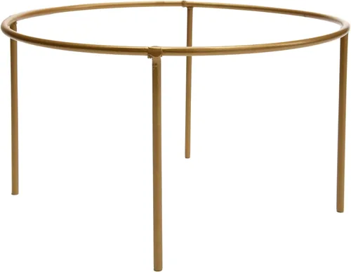 Vista 8 de Bloem Hopson Maceta decorativa de resina con soporte de metal, maceta de 6" para interiores y exteriores con soporte de metal dorado, negro