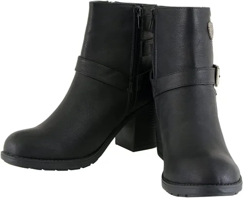 Vista 3 de Milwaukee MBL9405 - Botas cortas de cuero para mujer, con cremallera lateral y triple hebilla de ajuste