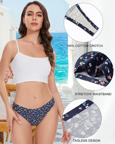 Vista 2 de Sunm Boutique Tangas sin costuras para mujer, ropa interior sin costuras, ropa interior elástica y cómoda