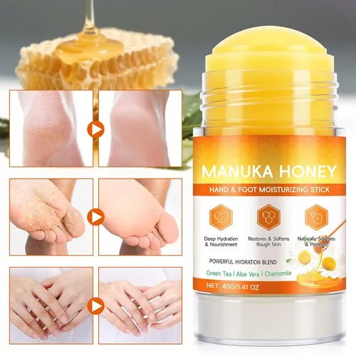Vista 4 de Manuka - Bálsamo para tratamiento de talón agrietado con miel, reparación de pies secos y agrietados para hidratación e hidratación intensa