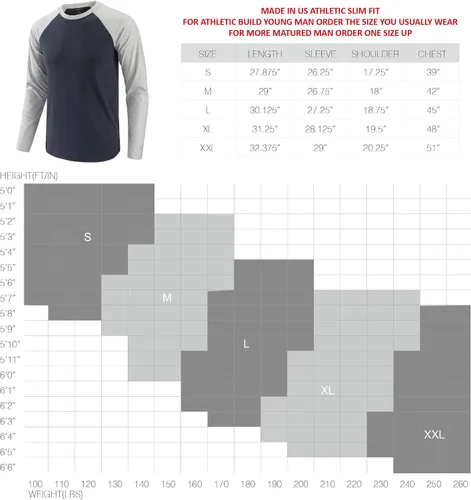 Vista 5 de HARBETH Camiseta de manga larga para hombre, estilo casual, vintage, ajustada, deportiva, gimnasio, entrenamiento, béisbol, senderismo