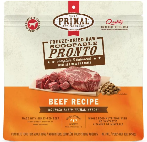 Vista 33 de Primal Comida para Perros Cachorro Liofilizada, Pronto Mini Nuggets; Sirva con Cuchara, Comida Completa y Equilibrada; También Use Como Tapa