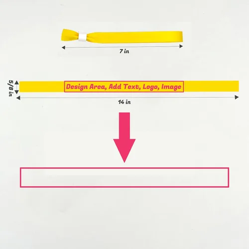 Vista 4 de Paquete de 100 pulseras de tela personalizadas para eventos, ligeras, duraderas, impermeables, personaliza, añade tu texto, letrero y código QR