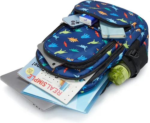 Vista 5 de BLUEFAIRY Mochilas infantiles para niñas y niños, regalos de regreso a la escuela para niños, primaria, primaria, escuela secundaria, Azul marino