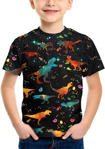 Vista 2 de Neemanndy Camisetas de manga corta con estampado 3D para adolescentes y niñas de 6 a 16 años Diseño 1