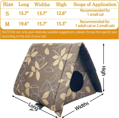 Vista 6 de Fhiny Refugio para Gatos Callejeros, Casa Impermeable para Gatos de Exterior Plegable Cueva Cálida para Mascotas para Invierno Cama de Tienda