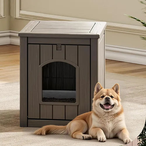 Vista 13 de Fancyango Casa para perros – Mueble para perreras para exteriores e interiores, refugio resistente a la intemperie para perros pequeños y medianos