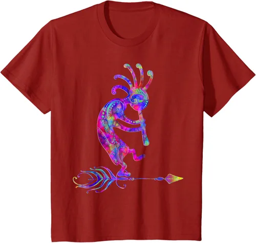 Vista 73 de Native American Kokopelli With Feather 2 - Camiseta Fan Fun, Negro, S