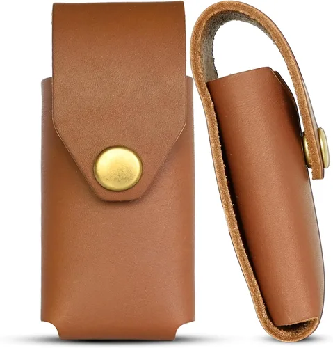 Vista 9 de Funda de cuero multiherramienta para Gerber Suspension y Gerber Suspension NXT (Negro) - Soporte de herramientas de cinturón de cuero de grano
