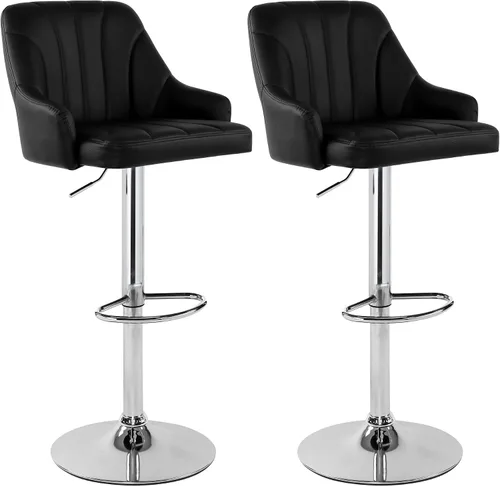 Vista 16 de LSSPAID Juego de 2 taburetes de bar, taburetes de bar giratorios de altura de mostrador ajustable con respaldo y brazos, sillas de bar