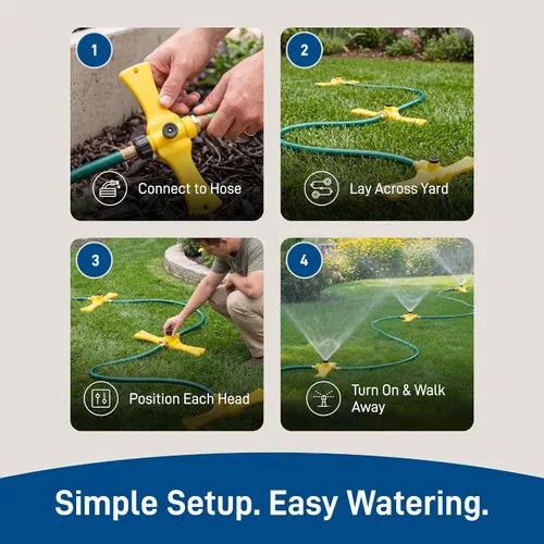 Vista 7 de Orbit - Sistema de riego de césped Port-a-Rain, kit automático de agua para plantas y jardín, 58092N, Verde
