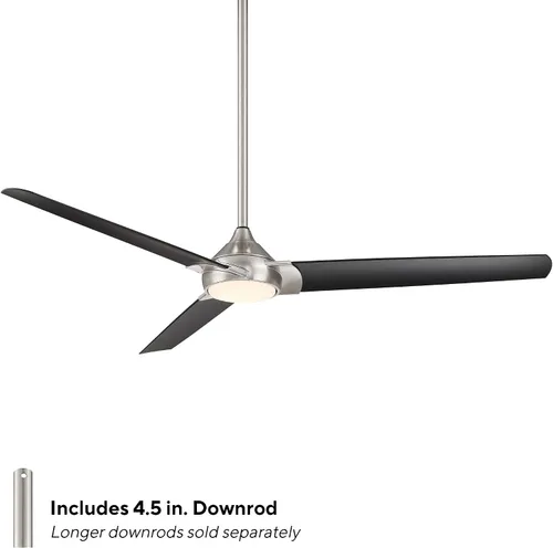 Vista 2 de WAC Lighting F-088L-BN/MB Zelda - Ventilador de techo para interiores, níquel cepillado, negro mate