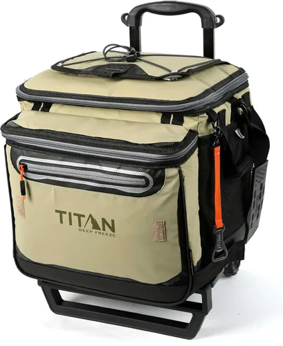 Vista 9 de Titan by Arctic Zone Collapsible Wheeled Soft Sided Cooler with Detachable Rolling AT Cart, Insulated Bag with Leak Proof Lining, for Travel, Beach