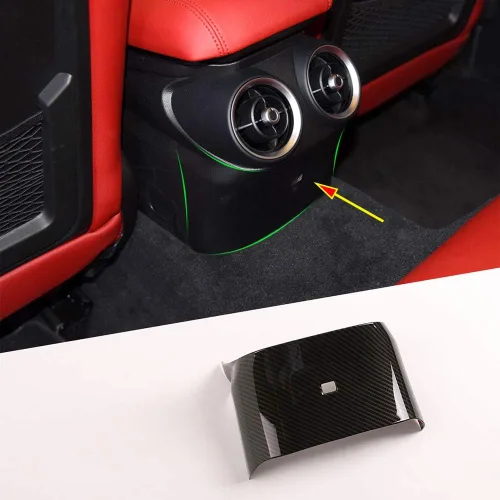 Vista 6 de ABS Car Rear Air Outlet Under The Kick Cover Trim para Alfa Romeo Giulia 2017-2020 Auto Accesorios (plata)