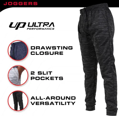 Vista 5 de Ultra Performance 3 Pack Mens Joggers Mens Athletic Sweatpants with Pockets for Men, Small - 3X