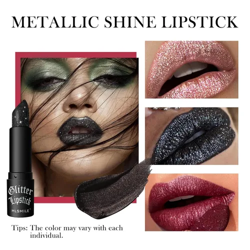 Vista 7 de Lápiz labial Diamond - Brillo de labios y sombra de ojos impermeable de larga duración, con purpurina, copa antiadherente de alto brillo, brillo