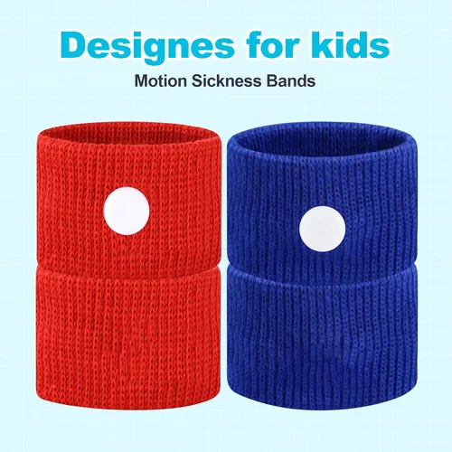 Vista 7 de Bandas contra el mareo por movimiento para niños, pulseras para alivio del mareo de viaje, bandas antináuseas para mareo matutino en automóvil y mar