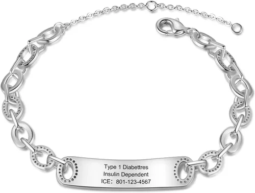 Vista 57 de OPALSTOCK Pulseras médicas personalizadas de silicona ajustable para identificación de emergencias, grabado gratuito, 9 pulgadas, resistente al