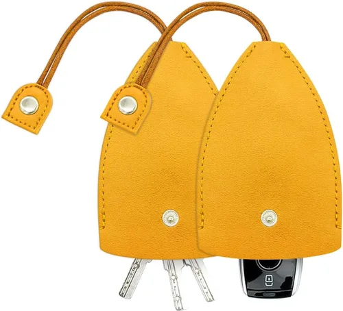 Vista 8 de Funda para Llave de Coche, 2 Piezas de Bolsas de Llavero Extraíbles Creativas, Gancho de Llavero Protector de Gran Capacidad de Cuero PU (Negro)