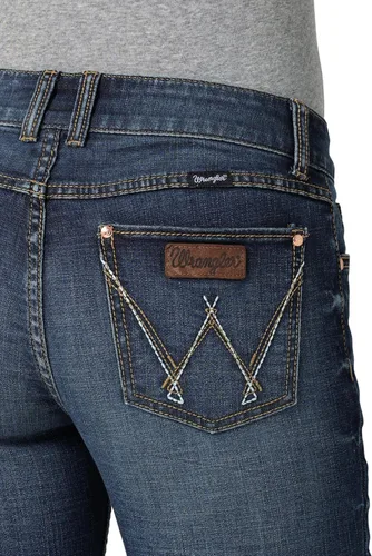 Vista 5 de Wrangler Jeans para mujer Cash de tiro medio con dobladillo ventilado Ultimate Riding