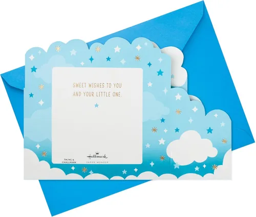 Vista 6 de Hallmark Paper Wonder - Tarjeta desplegable para bebé niño (globos azules) para baby showers, nuevos padres, felicitaciones
