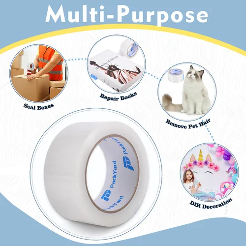 Vista 5 de Recambio de cinta de embalaje, 36 rollos de sellado resistente, ideal para cajas de embalaje, envío y suministros de mudanza, embalaje de 1.88