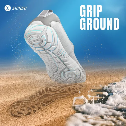 Vista 6 de Simari Zapatos de agua para mujer, hombre, natación, playa, piscina, deportes acuáticos, secado rápido, estilo descalzo, buceo, surf y caminar