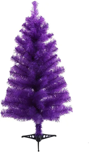 Vista 3 de Árbol de Navidad con soporte de plástico, 3 pies, PVC (azul claro)