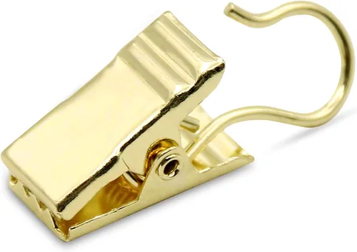 Vista 9 de Coideal Pequeños Ganchos para Cortinas de Bronce, 100 Piezas de Ganchos de Latón Metálico para Colgar Luces de Fiesta, Accesorios para Decoración
