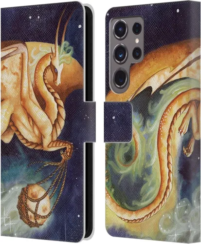 Vista 268 de Head Case Designs Officially Licensed Carla Morrow Galactic Entrancement Dragons Leather Wallet Case Compatible with Samsung Galaxy A07 4G