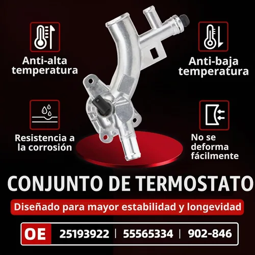 Vista 4 de MITZONE Carcasa de refrigerante de aluminio mejorada compatible con Chevrolet Cruze Sonic Trax Volt Buick Encore 2011-2020 1.4L con manguera