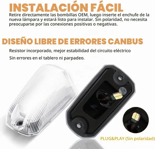 Vista 4 de Luces de Marcador de Techo de Cabina Blancas Led para 2014-2023 Dodge Ram ProMaster 1500 2500 3500, 5 Piezas (Lente Transparente)
