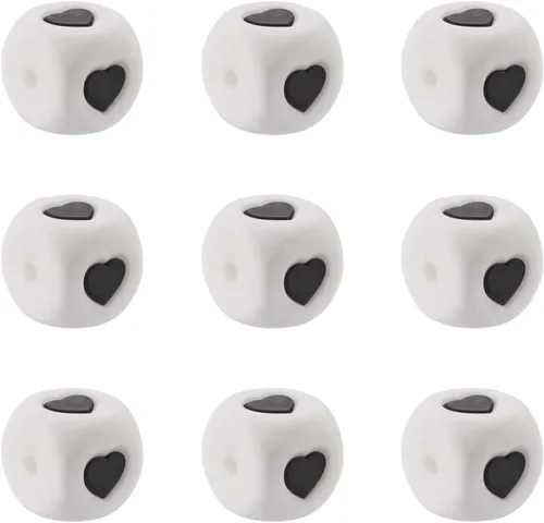 Vista 37 de FASHEWELRY Kit de cuentas de silicona para hacer llaveros, cuentas de silicona redondas hexagonales de 0.59 pulgadas a granel con hilo elástico