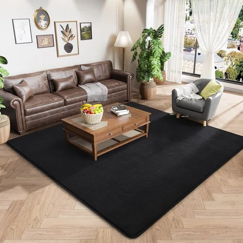 Vista 63 de Amearea Alfombra moderna lavable de 2 x 4 pies, color negro, alfombra de área pequeña para dormitorio, sala de estar, alfombra de espuma