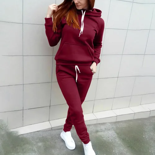 Vista 2 de SMIDOW Conjunto de sudadera con capucha para mujer, sudadera con capucha a juego, conjunto de descanso, ropa Y2K