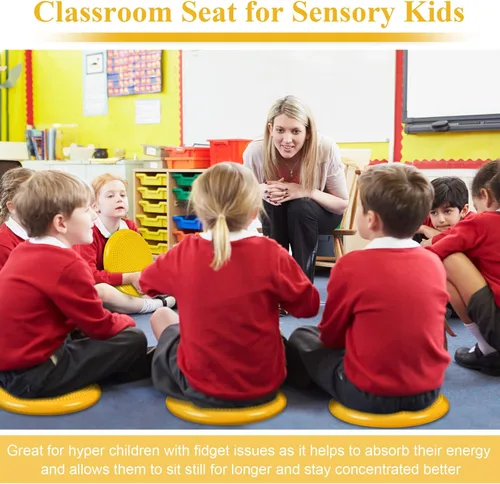 Vista 5 de Asiento de cojín oscilante para niños, 10 unidades, asiento flexible sensorial que promueve el aprendizaje activo, mejora la productividad