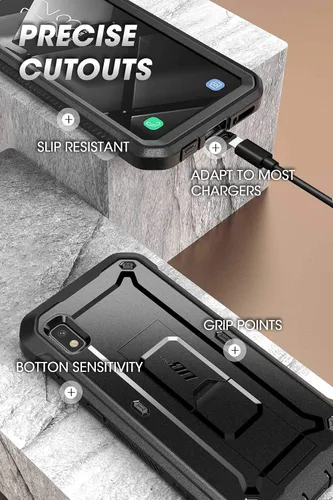 Vista 6 de SUPCASE Unicorn Beetle Pro Series - Funda diseñada para Samsung Galaxy A10e (versión 2019), funda resistente de cuerpo completo y función atril