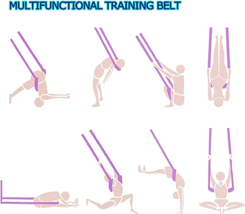 Vista 6 de Correa de estiramiento de yoga para fitness, estirador de piernas ajustable, entrenador de asistencia para flexión de espalda, mejora