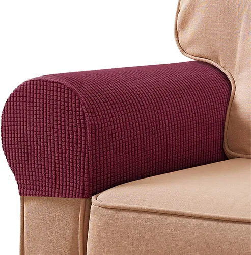Vista 25 de Fundas de poliéster de alta elasticidad para reposabrazos de sofá, fundas impermeables para muebles, tela de elastano antimanchas, juego de 2