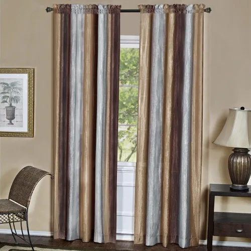 Vista 2 de Designer Home - Cortinas degradadas para ventana, modernos paneles semitransparentes para ventana, tratamiento de ventana para sala de estar, Marrón