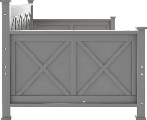 Vista 8 de Bellemave Marco de sofá cama individual con cajón, sofá cama de madera con cajones de almacenamiento, sofá cama capitán para niños (gris)