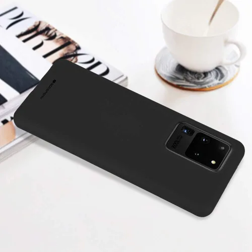 Vista 7 de GOOSPERY Soft Feeling Jelly para Samsung Galaxy S20 Ultra Case (2020) Funda protectora delgada sedosa (negro)