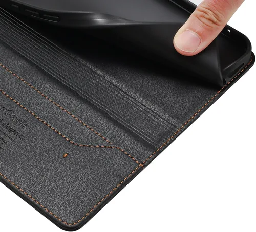 Vista 6 de Funda compatible con Sharp Aquos R1, compatible con Sharp Aquos R SHV39 SH-03J con cierre magnético, ranura para tarjetas, color negro